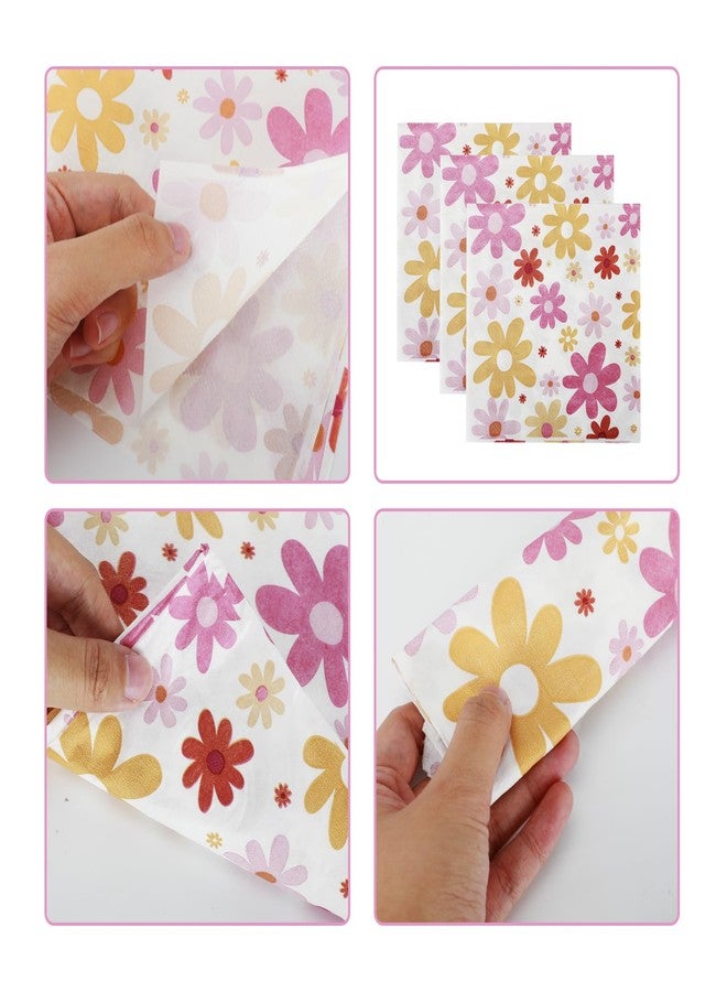 Meisuitd 100 Pcs Daisy Paper Napkins - Cute Boho Groovy Daisy Flower Decorative Party Napkins for Baby Shower, Birthday, Wedding & Theme Parties - Image 3